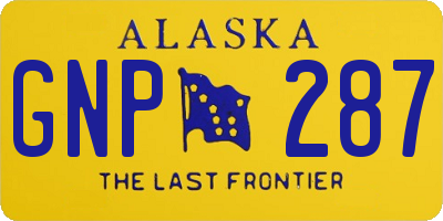 AK license plate GNP287