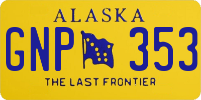 AK license plate GNP353