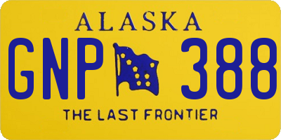 AK license plate GNP388