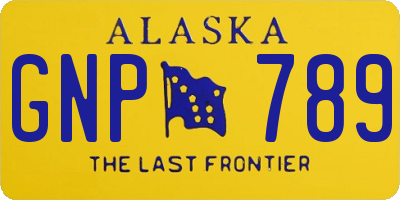 AK license plate GNP789