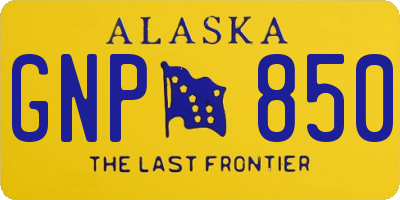 AK license plate GNP850