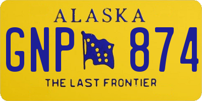 AK license plate GNP874