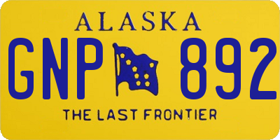 AK license plate GNP892