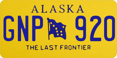 AK license plate GNP920