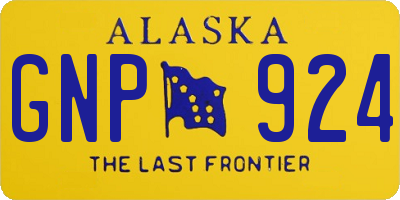 AK license plate GNP924