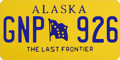 AK license plate GNP926