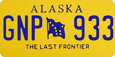 AK license plate GNP933