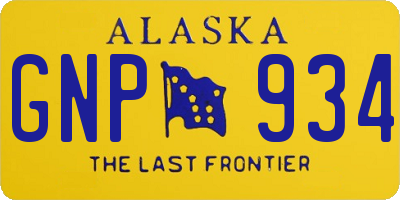 AK license plate GNP934