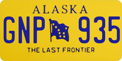 AK license plate GNP935