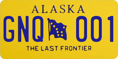 AK license plate GNQ001