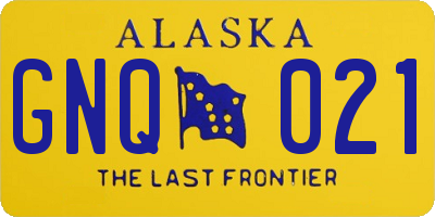 AK license plate GNQ021