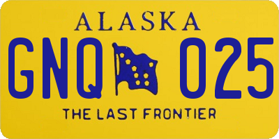AK license plate GNQ025