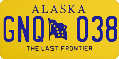 AK license plate GNQ038