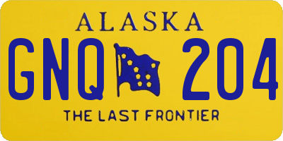 AK license plate GNQ204