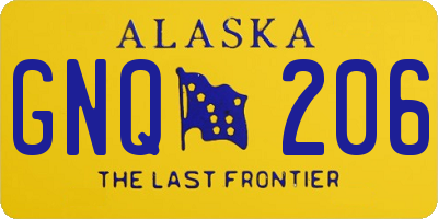 AK license plate GNQ206