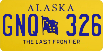 AK license plate GNQ326