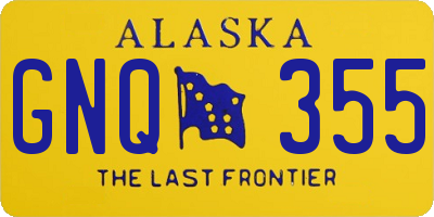 AK license plate GNQ355