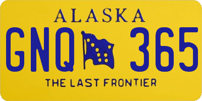 AK license plate GNQ365