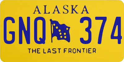 AK license plate GNQ374