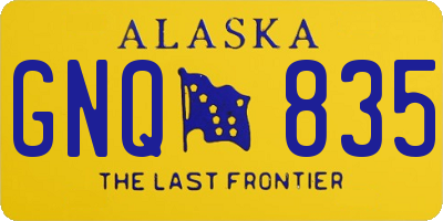 AK license plate GNQ835