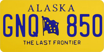 AK license plate GNQ850