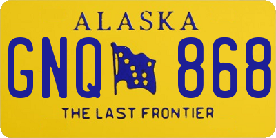 AK license plate GNQ868