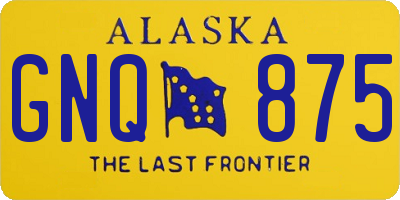 AK license plate GNQ875