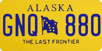 AK license plate GNQ880