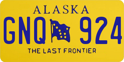 AK license plate GNQ924