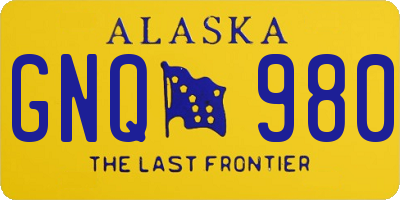 AK license plate GNQ980