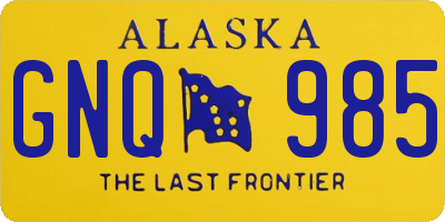 AK license plate GNQ985