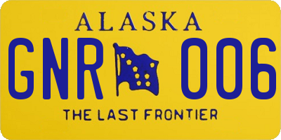 AK license plate GNR006