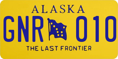 AK license plate GNR010