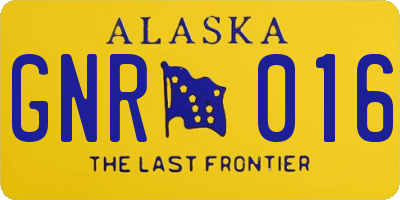 AK license plate GNR016