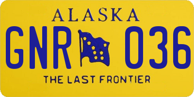 AK license plate GNR036
