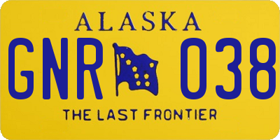 AK license plate GNR038