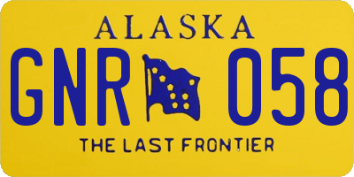 AK license plate GNR058