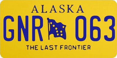 AK license plate GNR063