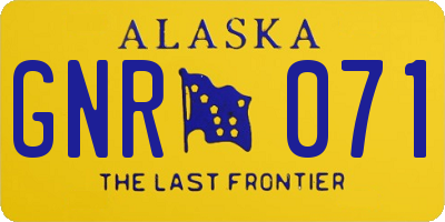 AK license plate GNR071