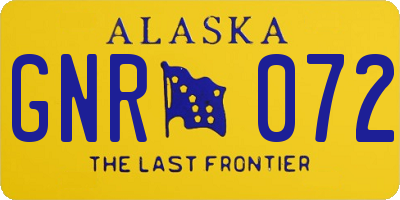 AK license plate GNR072