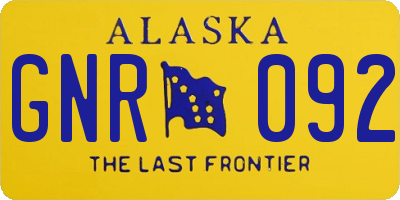 AK license plate GNR092