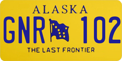 AK license plate GNR102