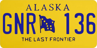 AK license plate GNR136