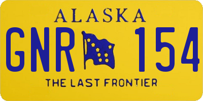 AK license plate GNR154
