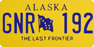 AK license plate GNR192