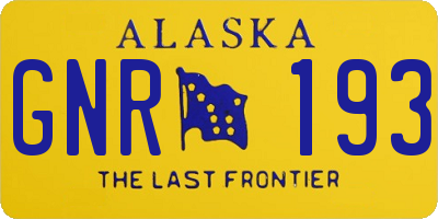AK license plate GNR193