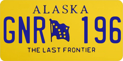 AK license plate GNR196