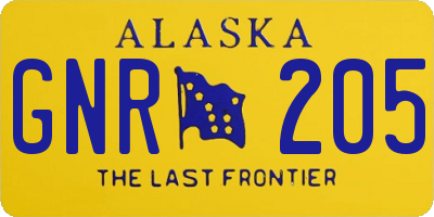 AK license plate GNR205