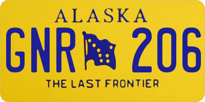 AK license plate GNR206