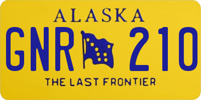 AK license plate GNR210